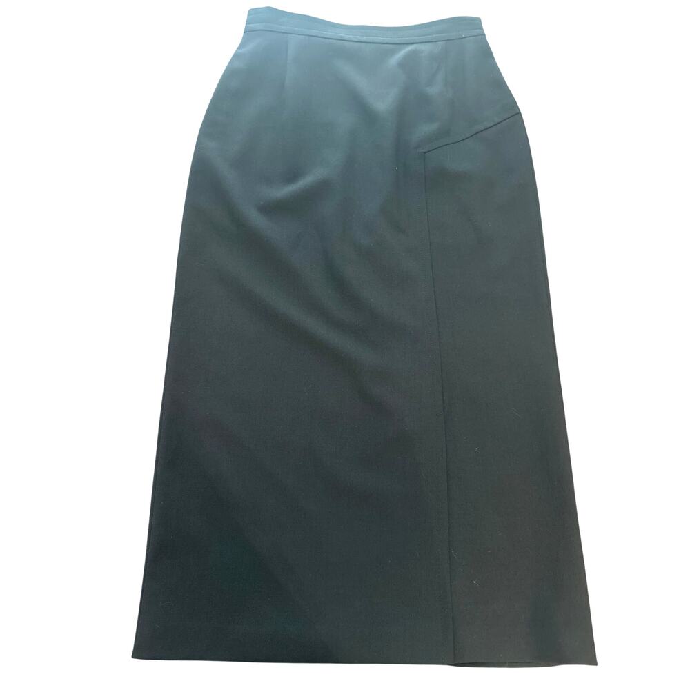 Marcona Wool‑Blend Midi Skirt – Black – Size 4 – Made in Croatia